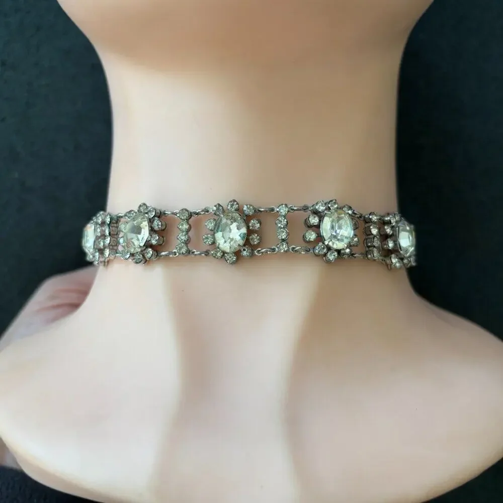 VTG 50s Crystal Tennis Choker Young lady or Women's XS neck 11 inches